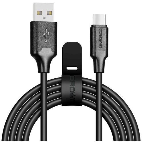 Кабель USB2.0-Type C 1m чёрный Crown (CMCU-3016C) нейлон