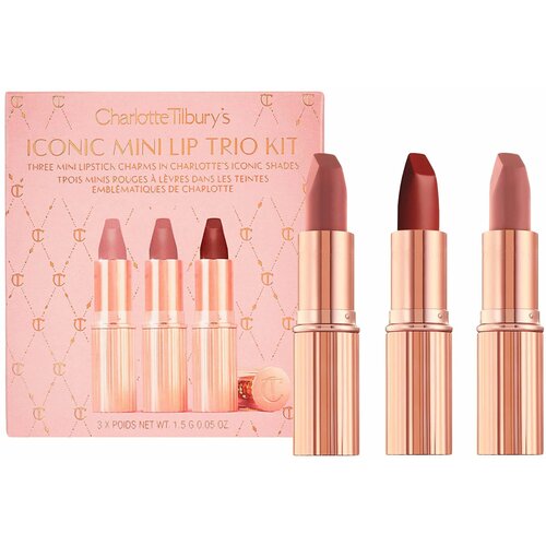 Charlotte Tilbury Набор миниатюр губных помад Iconic Mini Lip Trio Kit makeup revolution iconic matte revolution lipstick red carpet помада для губ