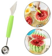 Нож и ложка нуазетка для карвинга и фигурной нарезки фруктов и овощей, салатовый