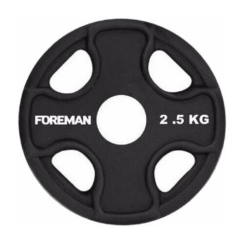 Диск FOREMAN PRR-2.5 2.5 кг черный диск для штанги foreman обрезиненный prr 20 кг синий fm prr 20kg bl 04 00