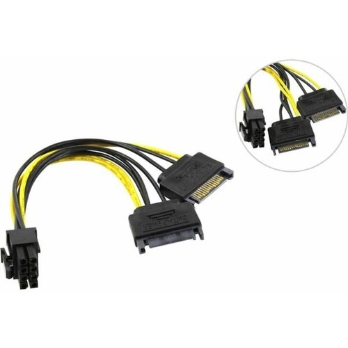 переходник sata 6pin orient c588 Переходник питания для видеокарт 2*SATA - 6/8pin Orient c588