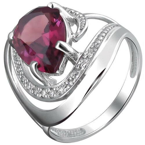 фото Эстет кольцо с фианитами и кварцами из серебра с19к25058-24, размер 17.5