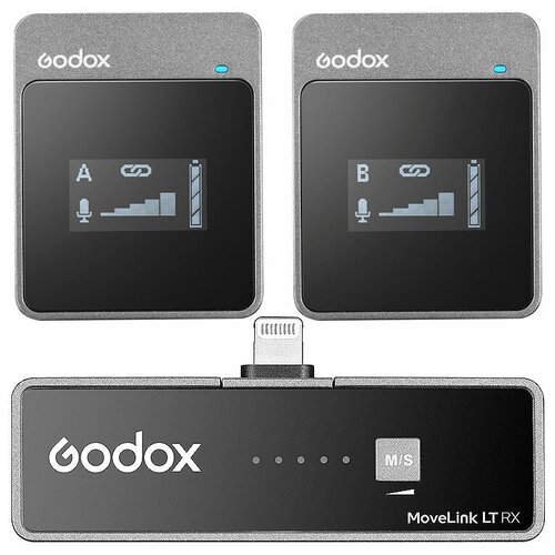 Петличная радиосистема Godox MoveLink LT2 для смартфона комплект оборудования godox vk1 lt для смартфона миништатив микрофон осветитель клетка