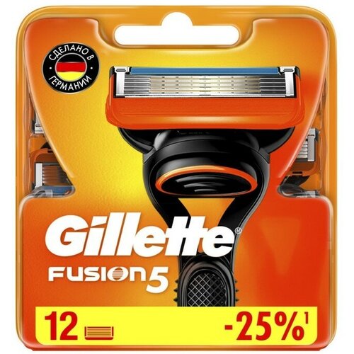 Сменные кассеты для бритья Gillette Fusion, 12 шт.