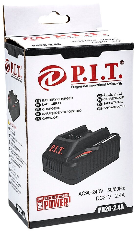 P.I.T. Зарядное устройство OnePower P.I.T. PH20-2.4A (6-21В, 52Вт, для всех АКБ системы OnePower) - фотография № 4