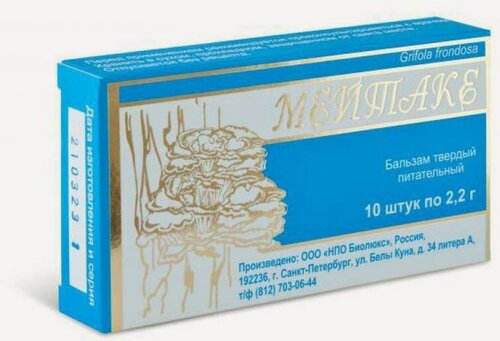 Изображение товара Бальзам твердый питательный Мейтаке фунгосвечи 10 шт по 2,2 гр 2%