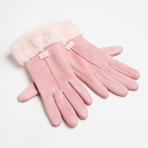 перчатки зимние мужские однотонные цв серый р р 8 25 см Перчатки Minaku, розовый