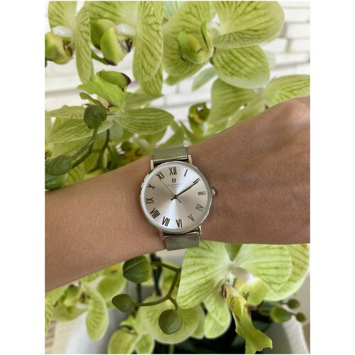 фото Часы наручные кварцевые серебристые eva bennett