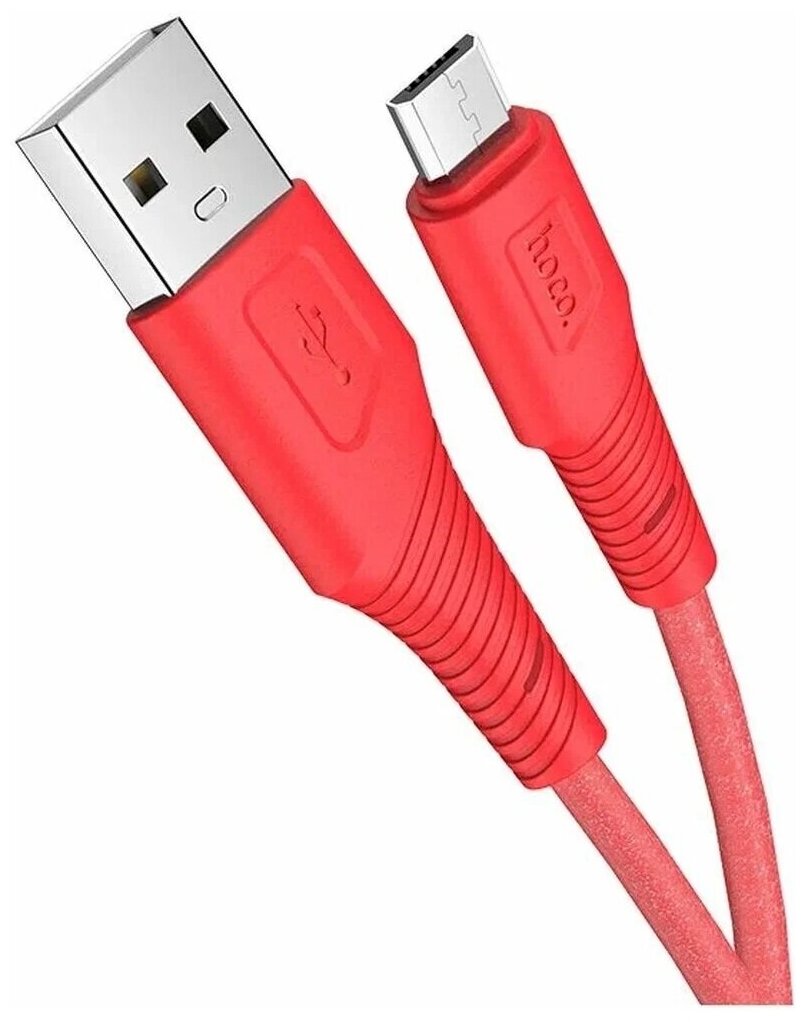 Кабель USB HOCO X58 Airy, USB - MicroUSB, 2.4А, 1 м, красный