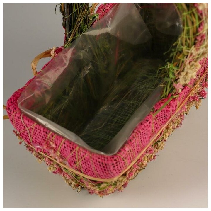 Набор корзин «Цветочный бантик», 2 шт, 25×17×11/28 см, 19×10×9/22 см, трава