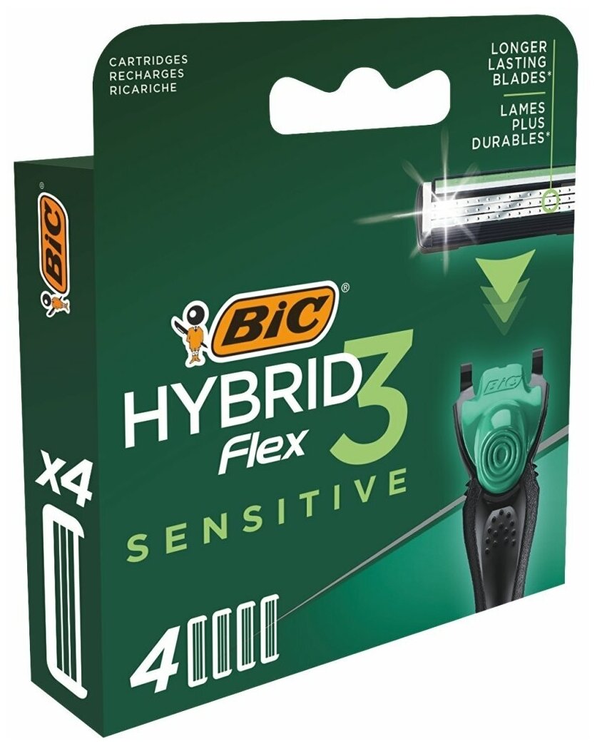 Кассеты для бритья Bic Hybrid 3 Flex Sensitive 4шт - фото №10