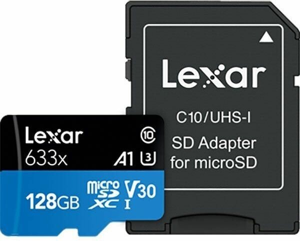 Карта памяти LEXAR 633x Micro SD, класс 10 UHS-1 U3 V30 A1 128 ГБ