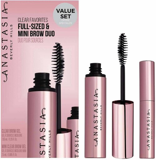 Набор гелей для укладки бровей Anastasia Beverly Hills clear favorites full-sized & mini brow duo 7.85ml/2.5ml