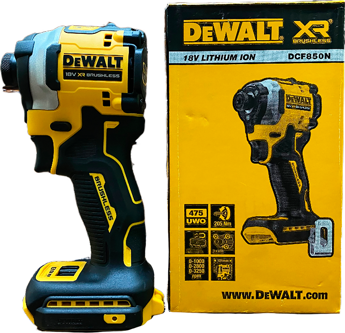 Шуруповерт импульсный аккумуляторный DeWalt DCF850N (без зу и акк) - фото №2