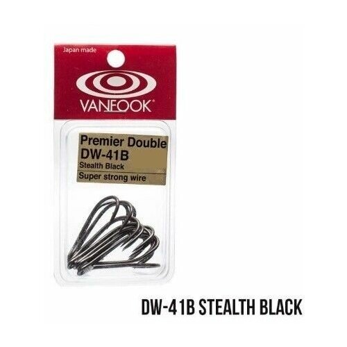 Крючки Vanfook двойные DW-41B Stealth Black #1 (8шт)