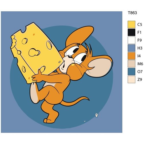 Детская картина по номерам T863 Джерри и сыр. Том и Джерри 30х30