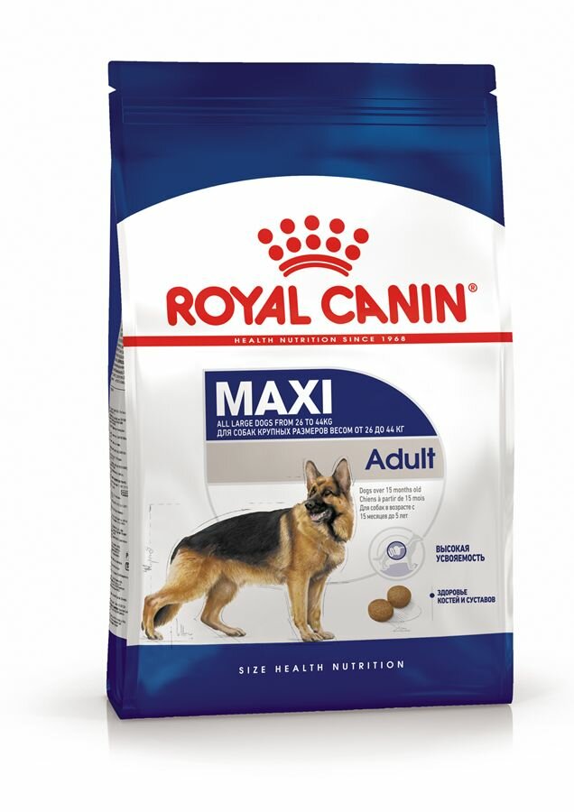 Сухой корм для собак крупных пород старше 15 месяцев Royal Canin Maxi Adult, с мясом, 3 кг