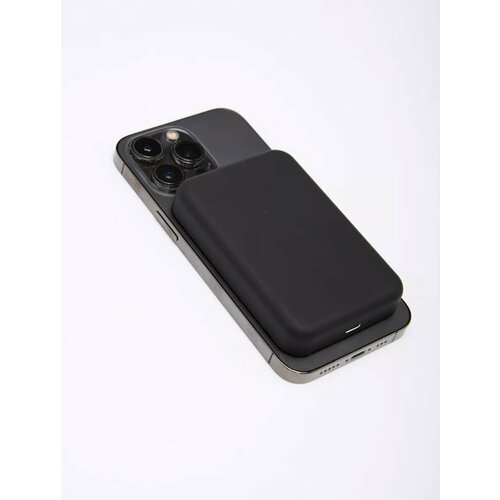 Внешний магнитный аккумулятор повербанк Magsafe Battery Pack для iPhone беспроводная зарядка 5000 мАч чёрный 89000₽