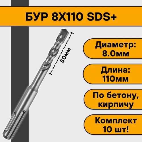 Бур 8х110 SDS+ (10 шт)