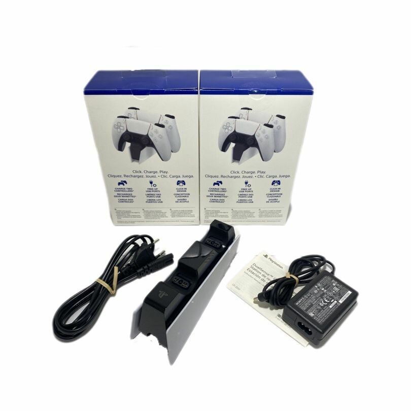 Зарядная станция Sony DualSense CFI-ZDS1 для двух (2) геймпадов с блоком питания ADP-15WH A, С европейской вилкой