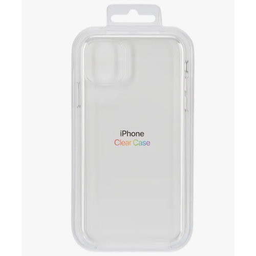 Пластиковый прозрачный чехол Clear Case iPhone 11 открытый низ тонкий и не создает толщину телефона