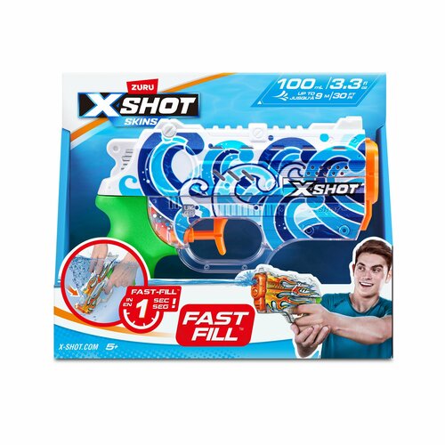 Бластер водный ZURU X-SHOT WATER FAST-FILL SKINS Нано в ассортименте 11853 игрушка бластер водный water hydra 11853 1