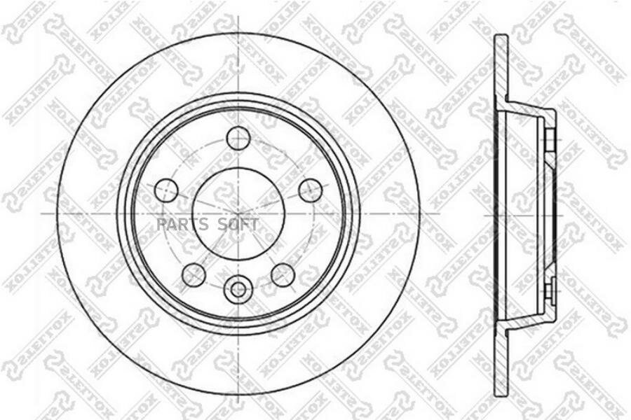 6020-2546-SX_диск тормозной задний!\ Ford Galaxy, VW Sharan all 95> STELLOX / арт. 60202546SX - (1 шт)