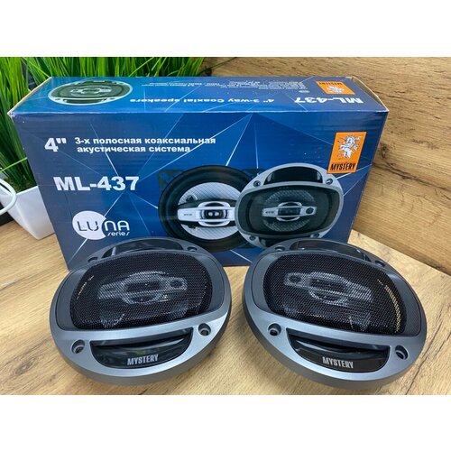 Динамики автомобильные MYSTERY ML-437 4 дюйма 10см трехполосные комплект - 2шт автоколонки автодинамики 2299₽