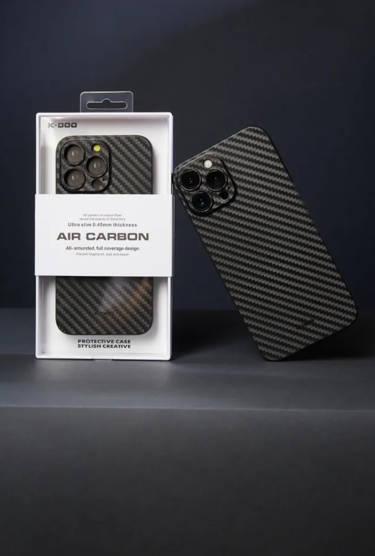 Ультратонкий чехол для iPhone 13 Pro Max KZDOO (K-DOO) Air Carbon , чёрный супертонкий чехол для Айфон 13 Про Макс