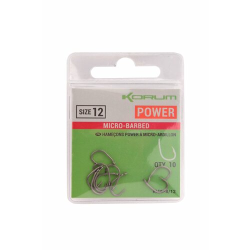 Крючки Korum Xpert Power Micro Barbed Hooks №12 леска korum xpert power mono 4lb