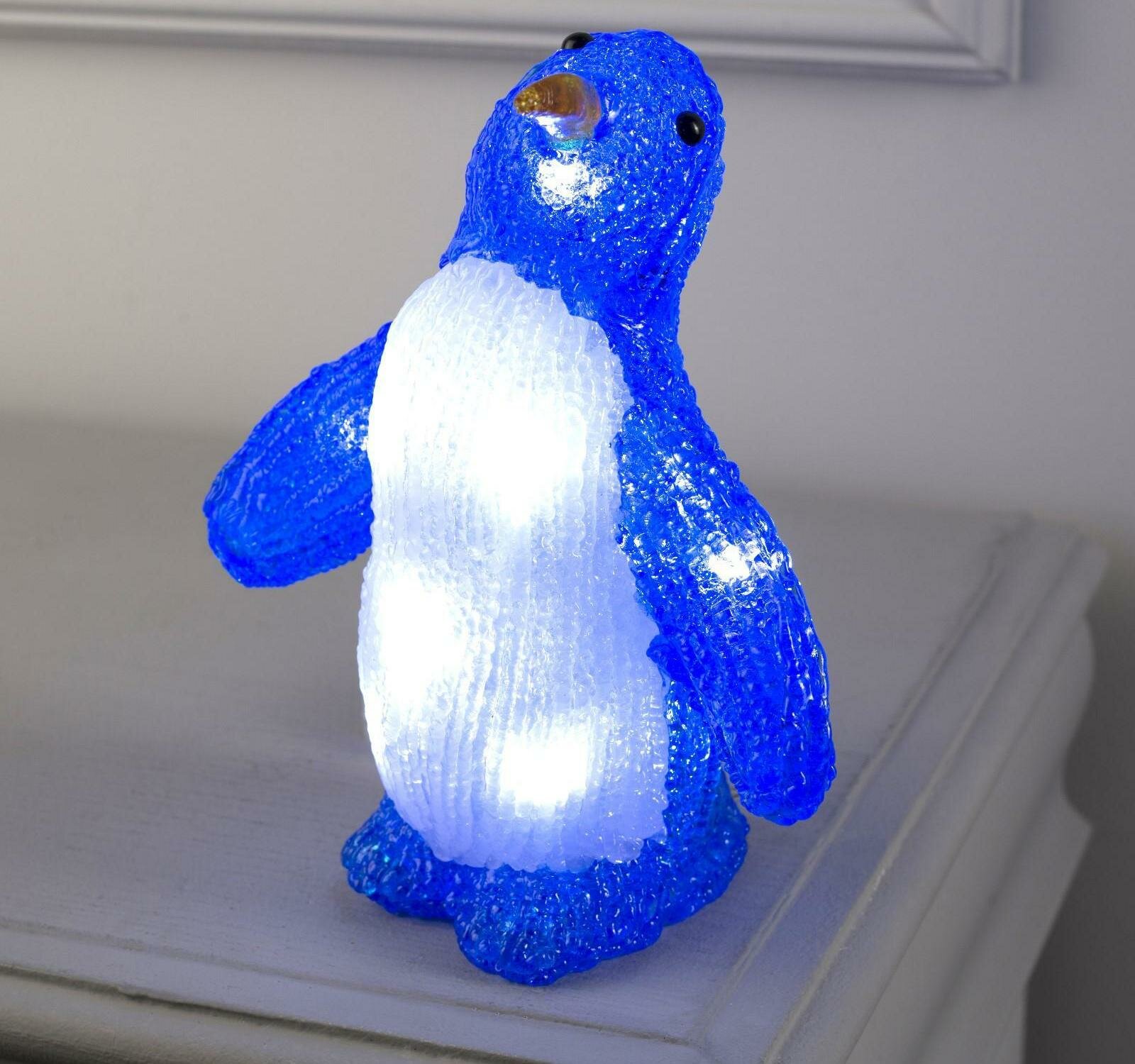 Светодиодная фигура "Танцующий пингвин" 7 * 20 * 7 см, акрил, 10 LED, батарейки ААх2 (не в комплекте), свечение белое