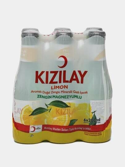 Минеральная вода "KIZILAY" с лимоном , 200 мл ( 6 штук )