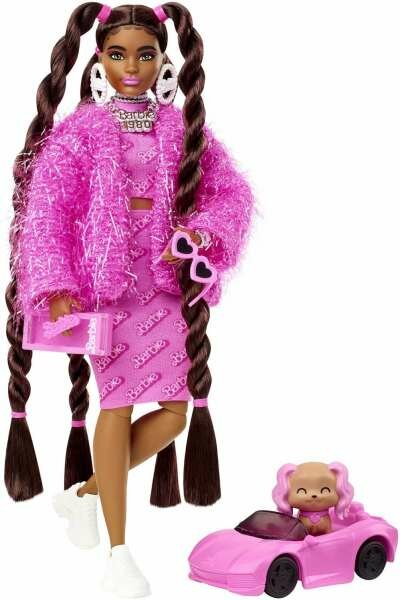 Кукла Barbie Экстра в розовом костюме, Mattel HHN06