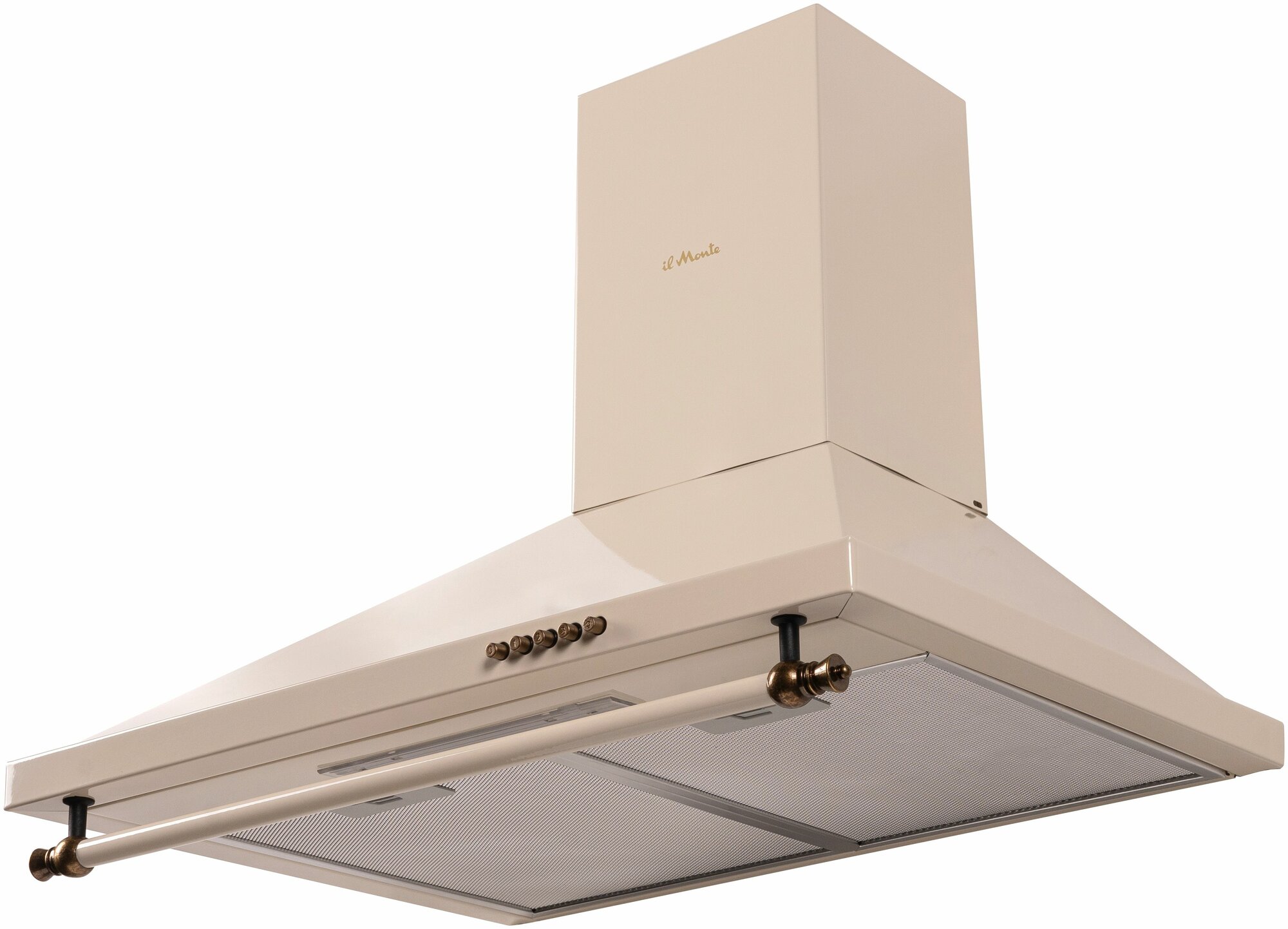 Вытяжка кухонная купольная 60 см. В стиле Rustico. Мотор 160 Вт, 800 м3/ч. Отвод/рециркуляция. il Monte KH-DOME 6001 IVORY RUSTICO — фото 1