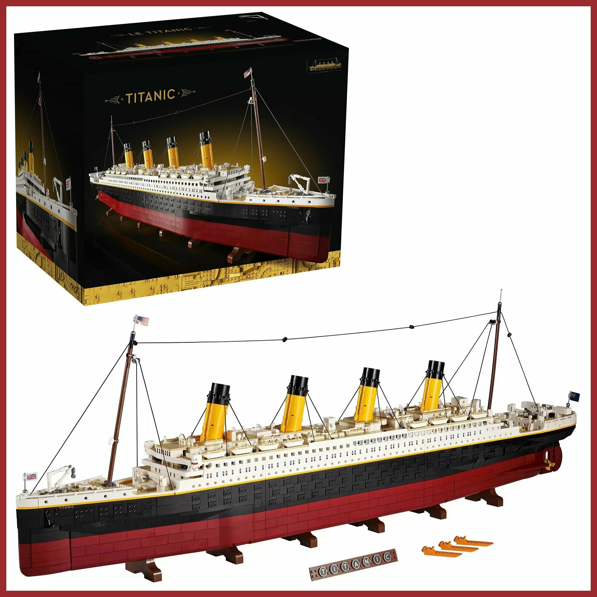 Конструктор icons Титаник, 9090 деталей, совместим с иконс Titanic 10294 Корабль