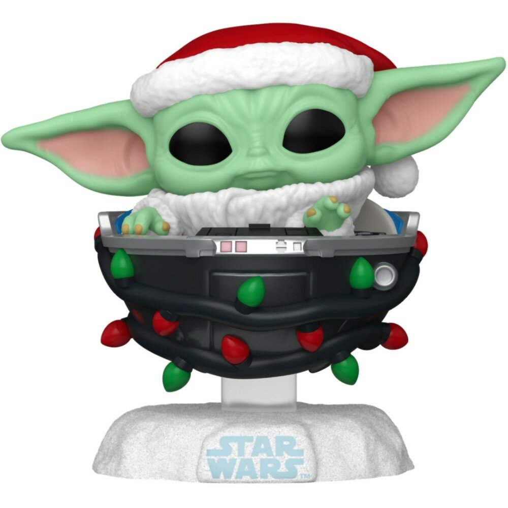 Фигурка Funko POP! головотряс Star Wars: The Mandalorian Grogu (in Pram) (Holiday) 80010
