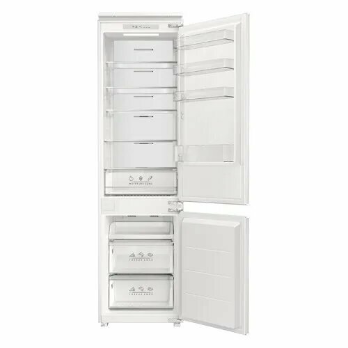 Встраиваемый холодильник Hyundai HBR 1946 вместимость 5 бутылок No Frost 307л 1955см белый 72512₽