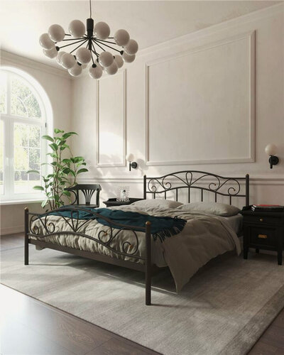 Изображение товара Кровать с изножьем "Глэдис" (120х200/ноги металл/цвет Коричневый бархат)