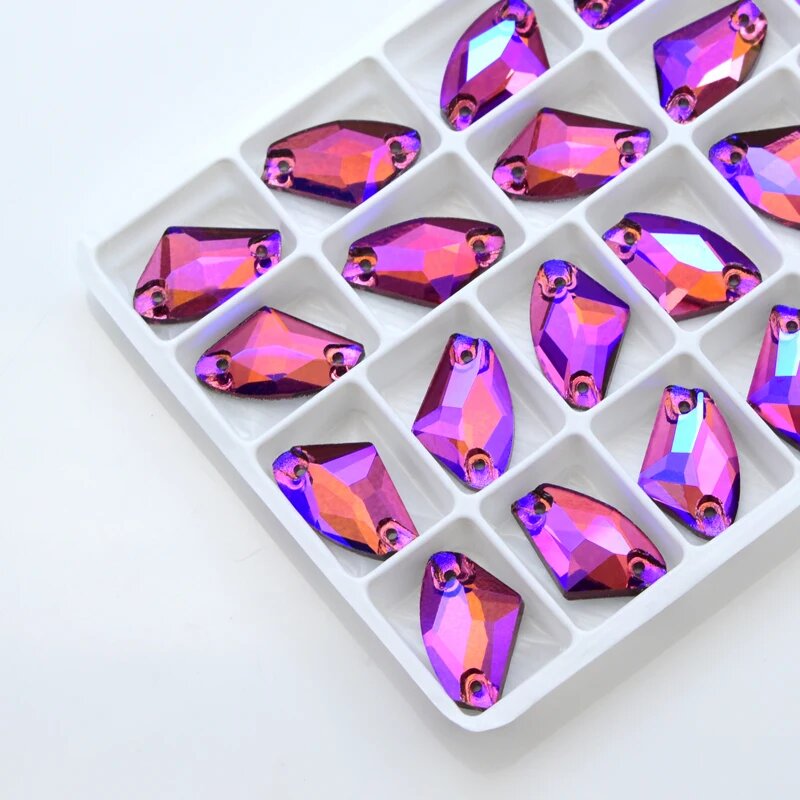 Стразы сиреневые 9x14mm amethyst AB, 48шт
