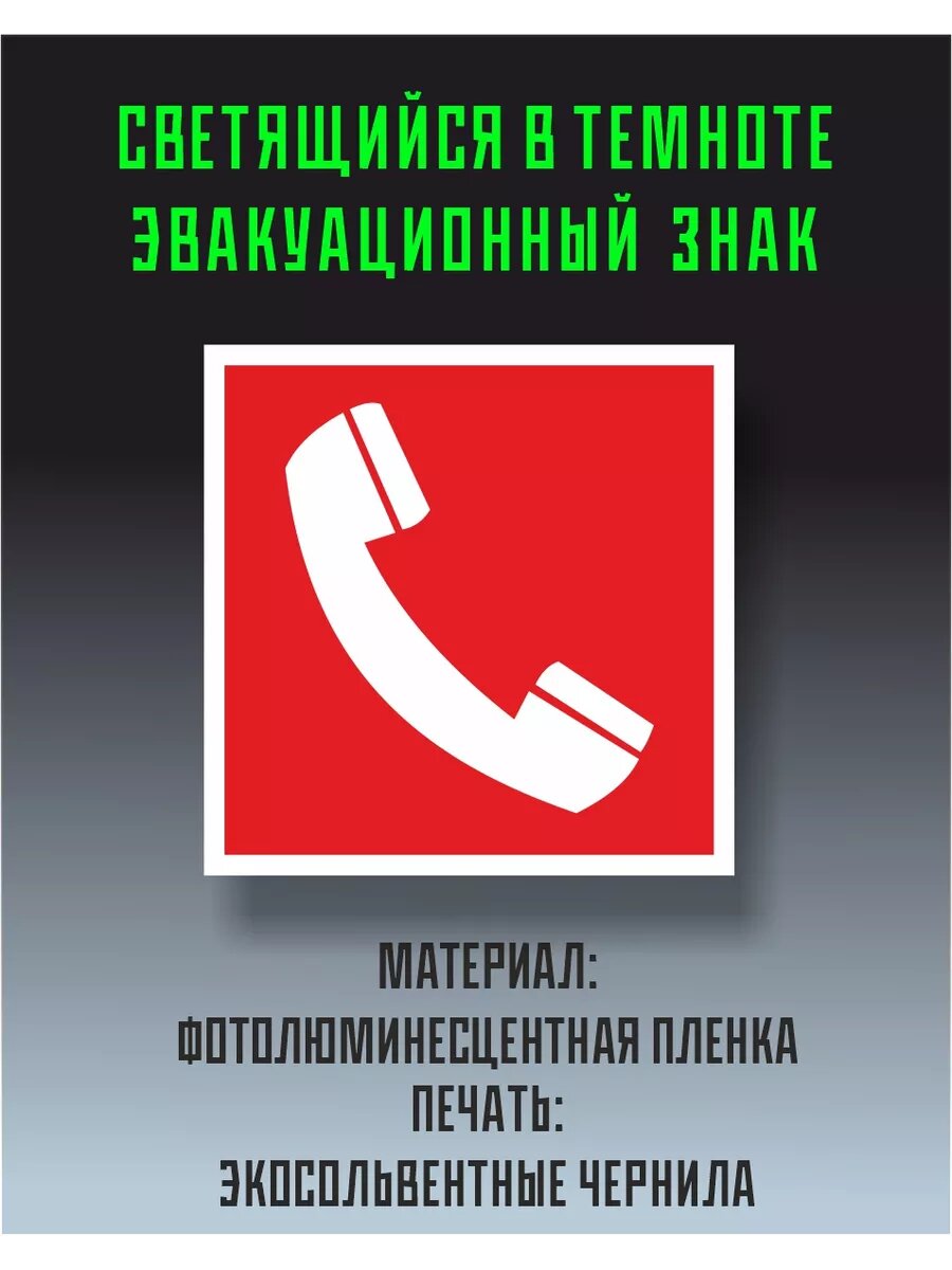 Знак пожарной безопасности фотолюминесцентный F05