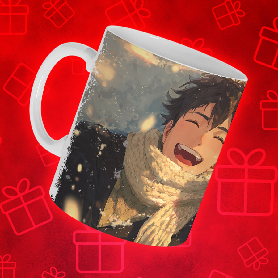 Кружка Аниме, керамическая, яркий принт, для поклонников аниме — фото 1