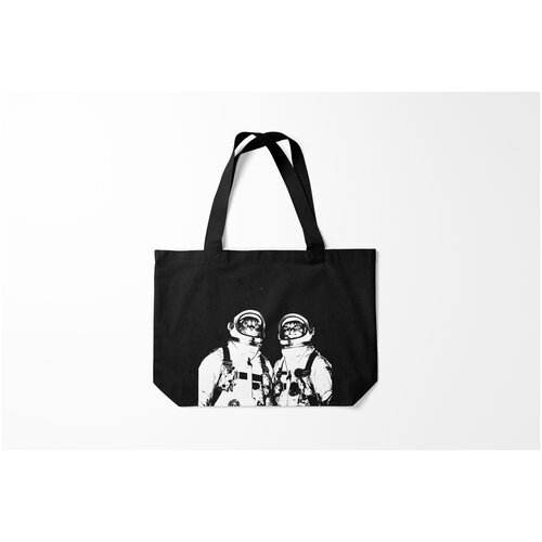 фото Сумка-шоппер / 46х35 см / популярные иллюстрации / астрономия космос коты космонавты burnettie