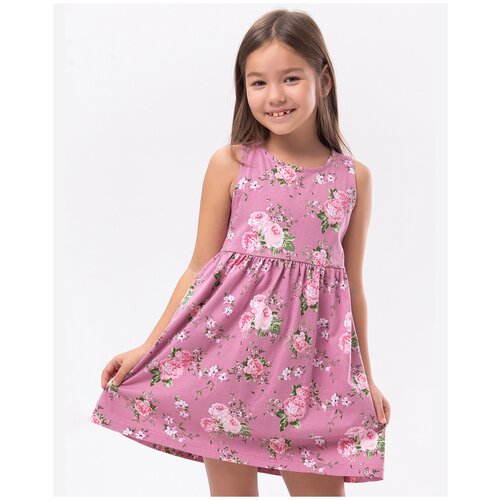 Платье для девочки HappyFox, HFLUN2115 размер 116, цвет цветы.серый