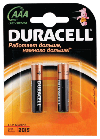 Duracell Элемент питания DURACELL ААА 2 шт. LR3