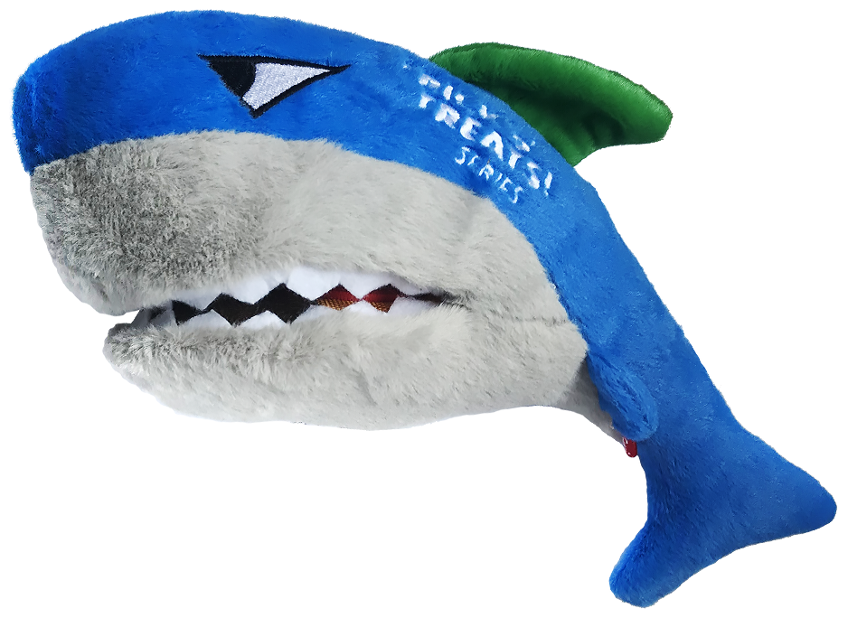 75524 Игрушка для собак Акула для тритсов с пищалкой 30см, серия TRICK'O'TREATS - фотография № 8