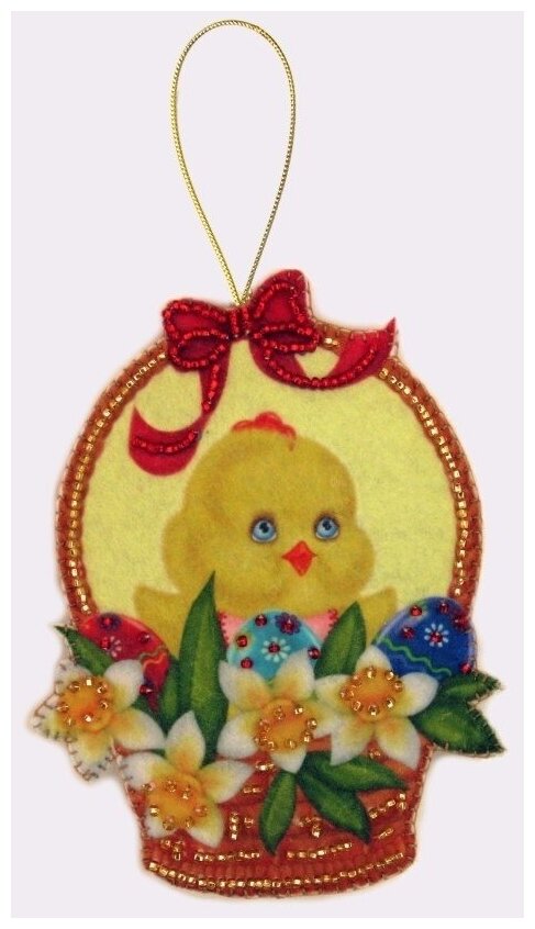 Набор для вышивания декоративных игрушек Butterfly F053, Пасхальная корзинка, 12*9 см (BUT. F.053)