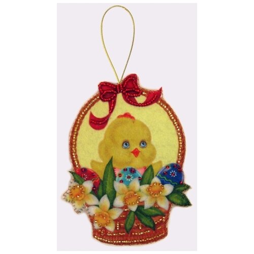 Набор для вышивания декоративных игрушек Butterfly F053, Пасхальная корзинка, 12*9 см (BUT.F.053)