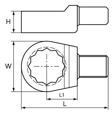 GARWIN INDUSTRIAL 505580-41-24 Насадка для динамометрического ключа накидная 41 мм с посадочным квадратом 24*32 - фото №3