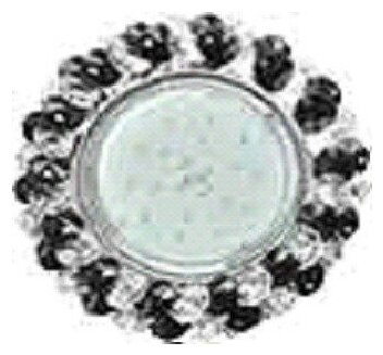 Ecola GX53 H4 светильник Стекло Круг с хрусталиками прозрачный и черный хром 56x120 FB53RYECB (арт. 523990)