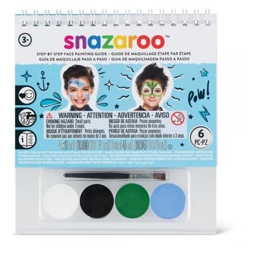 фото Snazaroo набор красок для лица для мальчиков "подводный мир", 4 цвета, буклет